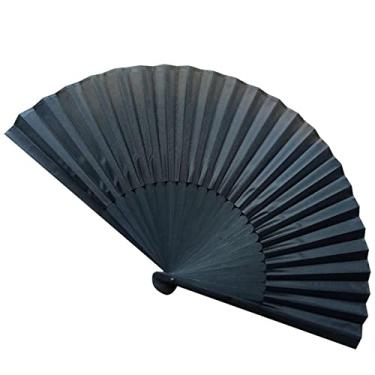 Imagem de Leque dobrável estilo vintage ventilador dobrável de seda padrão chinês japonês arte artesanato presente decoração de casa ornamentos ventilador de mão dança acessórios decorativos feitos à mão (cor: B)