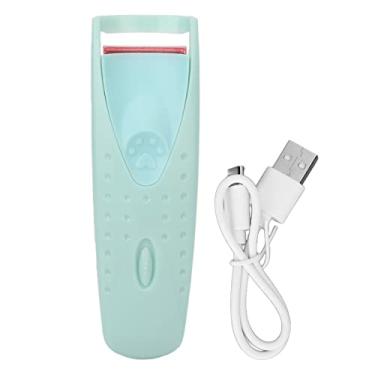 Imagem de Modelador de cílios aquecido, modelador de cílios elétrico, silicone tipo C, carregamento elétrico de longa duração, modelador de cílios aquecido para meninas, cílios perfeitos (Cyan)