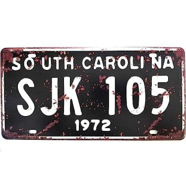 Imagem de Placa de Carro Antiga Decorativa Metálica Vintage South Carolina GT414-16 - Lorben
