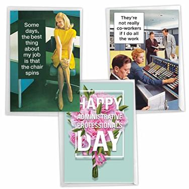 Imagem de NobleWorks Pacote sortido de 3 cartões bem-humorados para o dia dos profissionais administrativos com envelopes (3 modelos, 1 cada) equipe de suporte super VC10392APG-C1x3