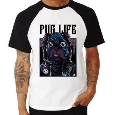 Imagem de Camiseta Raglan Pug Life - Foca Na Moda