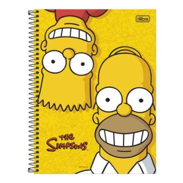 Imagem de Caderno Espiral Os Simpsons Bart E Homer 96 Folhas Tilibra