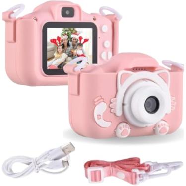 Imagem de Mini Câmera Digital Infantil Filmadora De Vídeo Cabo USB Com Visor Fotográficas Bonitas Recarregável
