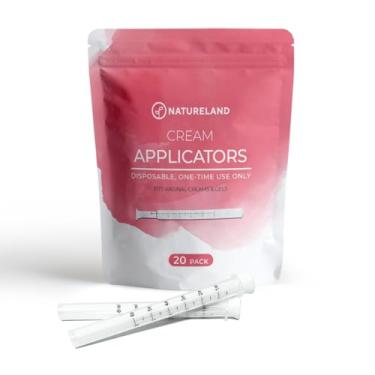 Imagem de Natureland Aplicador vaginal de plástico descartável: para produtos de gel ou creme - Inclui marcações de dosagem dupla (regular, 20, contagem)