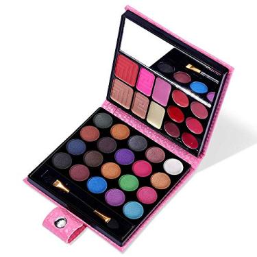 Imagem de Kit de maquiagem All in One – 20 sombras, 6 brilhos labiais, 3 blushers, 2 pó, 1 corretivo, 1 espelho, 1 pincel, conjunto de presente de maquiagem para adolescentes, iniciantes e profissionais
