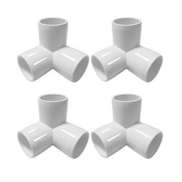 Imagem de TOMEX Encaixe de PVC de 2,5 cm, 3 vias, cruz, ângulo de 3 direções, cotovelo de 90 graus adequado para conexão de barraca, grau de construção de móveis SCH40 [pacote com 4]