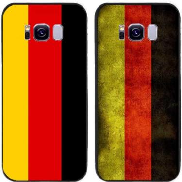 Imagem de 2 peças retrô bandeira da Alemanha Deutschland impressa TPU gel silicone capa de telefone traseira para Samsung Galaxy todas as séries (Galaxy S8 Plus / S8+)