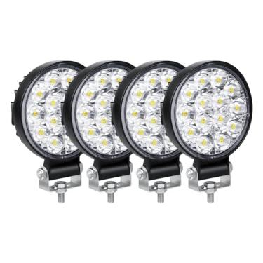 Imagem de Willpower 4 unidades de 3,2 polegadas 42 W mini luz de trabalho ultra fina LED feixe de luz spot pods luzes de condução 12 V 24 V offroad faróis de neblina para caminhão, trator, barco, 4 x 4 carro,