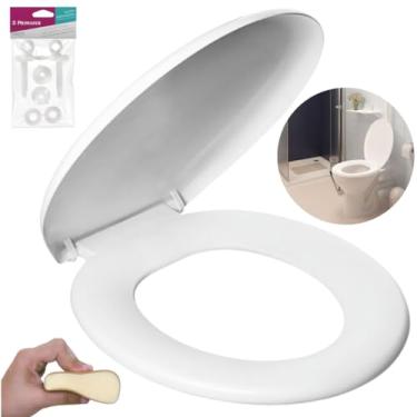Imagem de Assento Tampa Vaso Sanitário Oval Almofadado + Jogo de Parafusos de Fixação para Assento Sanitário