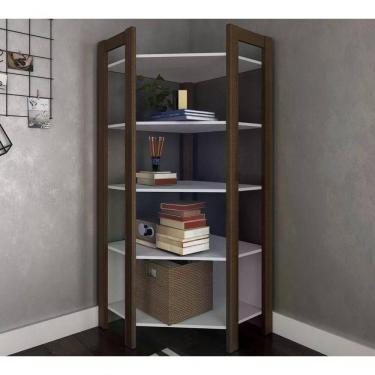Imagem de Estante De Canto Closet Multiuso Az1020 Branco Nogal Branco