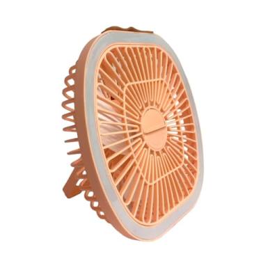 Imagem de Ventilador de Mesa Multifuncional com 3Velocidades e Luz Led (Rosa)