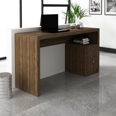 Imagem de Mesa Home Office com 2 gavetas para Notebook 135x46,5cm Nogal