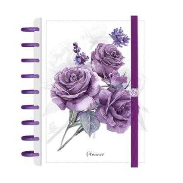 Imagem de Planner Iscool Disc Permanente Floriografia Branca Rosa Lavanda 17x23cm