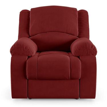 Imagem de Poltrona Do Papai Reclinável Sala De Cinema Barcelona Elétrica Usb Veludo Vermelho