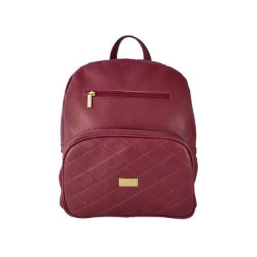 Imagem de Mochila Feminina Topgrife Matelassê Couro Bordô