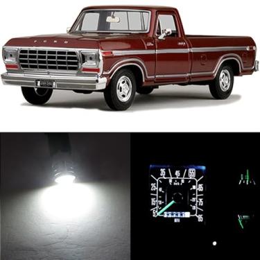 Imagem de WLJH Painel de luzes brancas super brilhantes para painel de instrumentos velocímetro, tacômetro, lâmpada indicadora, kit completo de luz de painel para Ford F150 F250 F350 1967-1979, pacote com 8