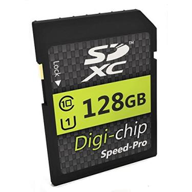 Imagem de Cartão de memória Digi Chip 128GB SDXC Classe 10 para câmeras digitais Kodak PixPro FZ55, FZ45, AZ901, AZ652, AZ405, AZ255