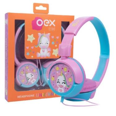 Imagem de Headphone Fone Kids Criança Unicornio Rosa Hp-304 Oex Anúncio com vari