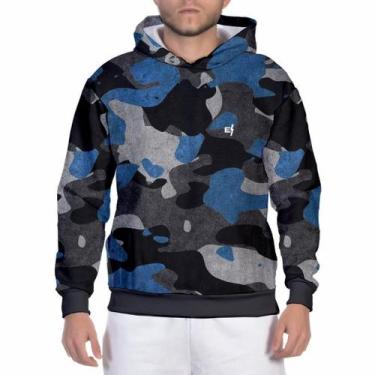 Imagem de Moletom Camuflado Masculino Blusa de Frio Com Capuz Flanelada Casaco c