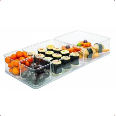 Imagem de Kit 5 Organizadores Multiuso Transparente C/ Encaixe 36,5Cm - Plasútil