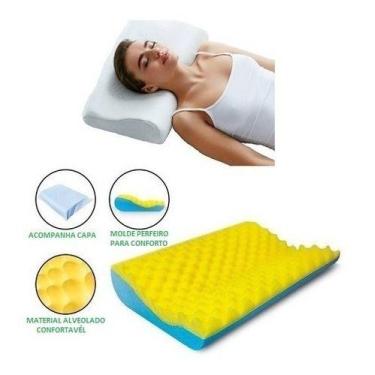 Imagem de Travesseiro Ortopédico Cervical Casca De Ovo Anatômico + fronha - Luck