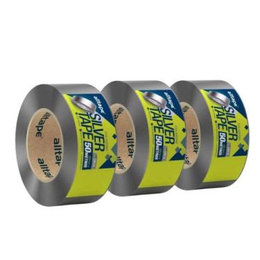 Imagem de Kit 3 Rolos Fita Silver Tape Multiuso 48mm x 50 Metros Forte - Altape