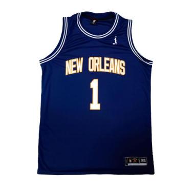 Imagem de Regata Basquete Masculina M10 Slam New Orleans Alt, Marinho, G