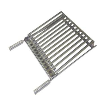 Imagem de Grelha Parrilha Argentina Aço Inox com Caixa Gordura 50x60cm - Metal M
