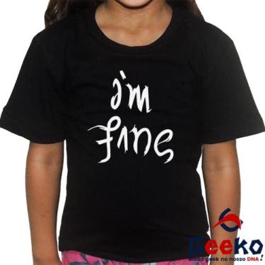 Imagem de Camiseta Infantil BTS 100% Algodão Im Fine Geeko, Preto, 10