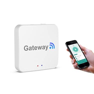 Imagem de BIWIBON Maçaneta inteligente Wi-Fi Gateway, fechadura de porta com impressão digital Bluetooth, ponte Wi-Fi com aplicativo inteligente Tuya, controle remoto Tuya, fechadura de porta de entrada sem