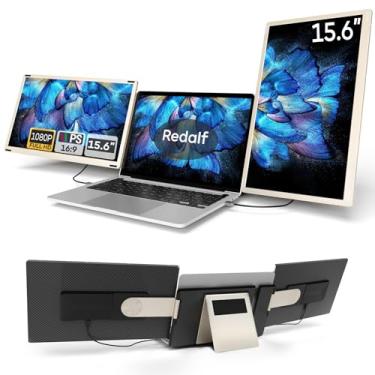 Imagem de Redalf Extensor de tela de laptop, monitor portátil de 15,6 polegadas, tela FHD 1080p IPS com rotação de 360°, monitores triplos, monitores multimodos removíveis para laptops de 13 a 17 polegadas