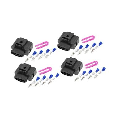 Imagem de A ABSOPRO Conjunto de 4 4 pinos No.1J0973724 bobina de ignição bobina de ignição conector adaptador plugue clipe de substituição para VW para Audi para substituição de item Skoda