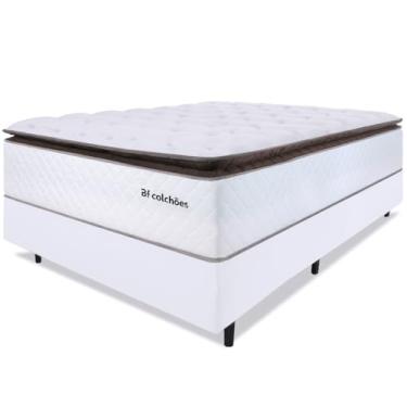 Imagem de Cama Box Casal Colchão Molas Ensacadas com Pillow Top Extra Conforto 138x188x72cm - Premium Sleep - BF Colchões