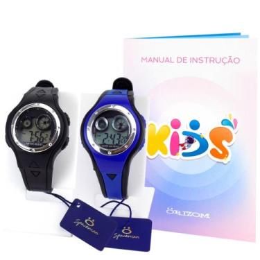 Imagem de Kit 2 Relógios digital Infantis Preto e Azul led. ajusatvel- 3ROSS - C