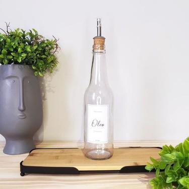 Imagem de Porta Azeite, Óleo e Vinagre  Frasco de Vidro 355ml com Bico Dosador R