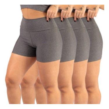 Imagem de Kit 4 Short Fitness Curto Feminino Suplex Cintura Alta Forte - Rivas, 