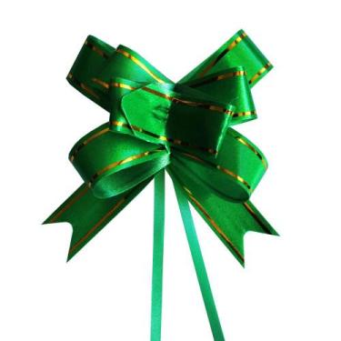 Imagem de Kit 200 Laços Fácil Com fitilho Dourado 12 mm - Escolha sua cor - HFEm