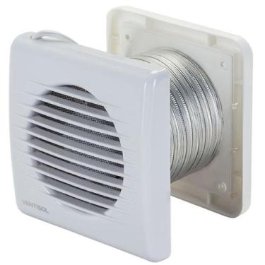 Imagem de Kit Exaustor Tubo Veneziana Banheiro 100mm Ventilador Axial Cozinha Bi