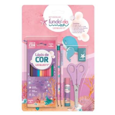 Imagem de Kit Lápis De Cor 12 Cores Fundo Do Mar C/6 Kits Leoeleo - Leo&Leo