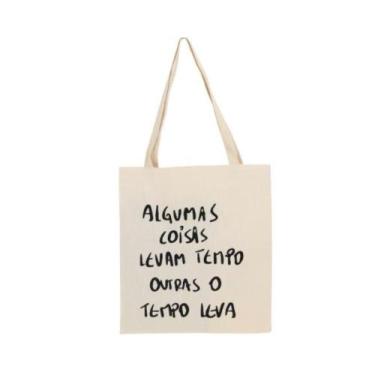 Imagem de Bolsa Feminina Ecobag 100% algodão Estampa TEMPO LEVA - CARIOCA MAIS