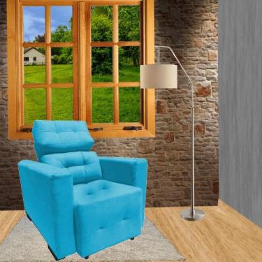 Imagem de Sofá Poltrona 1 lugar Retrátil e Reclinável Veneza Turquesa - Moveis A
