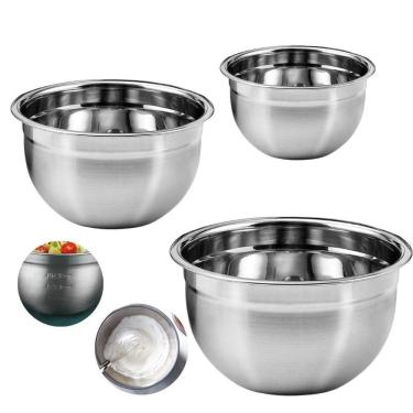 Imagem de Jogo Tigelas Mixing Bowl Aço Inox Multiuso 18-22-26 Cm 3 Pçs