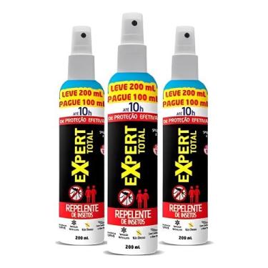 Imagem de Repelente De Insetos P/ Pele Expert Total 10h 200ml Kit 3un - NUTRIEX