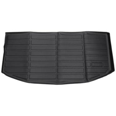 Imagem de VekAuto Tapete de porta-malas traseiro de 1 peça para Mazda CX-90 2024 2025 para 6 7 8 assentos antiderrapante TPE preto traseiro bagageiro bagageiro bandeja de bagagem, padrão de grade longa