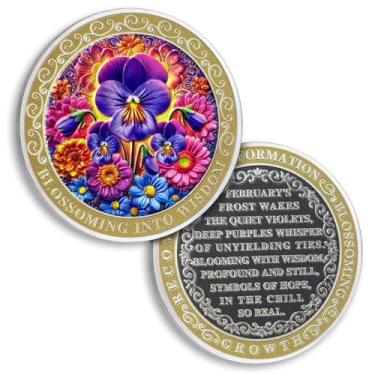 Imagem de Original Violets Sobriety Coin The Language of Flowers 2 Meses Sobriety Chip AA Chips and Medalhão Narcóticos Anônimos Chip AA NA WAA Coin Recovery Anniversary Token Sobriety Gifts for Men Women