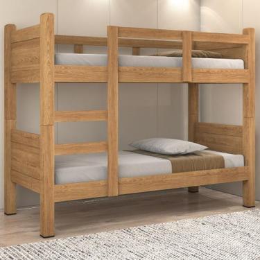 Imagem de Beliche Porto Solteiro MDF Resistente Escada Grade Proteção - Sambare 