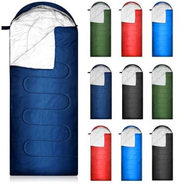 Imagem de Tranqun 10 sacos de dormir para adultos, forro de algodão, frio, clima quente, 4 estações, equipamento de acampamento, leve, impermeável, mochila, saco de dormir para caminhadas, viagens ao ar livre,
