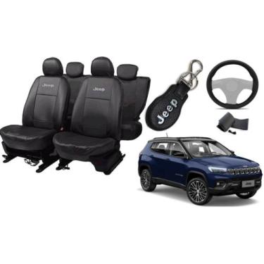Imagem de Kit Premium para Jeep Compass: Capa de Couro e Volante 2010-2018 - Aer
