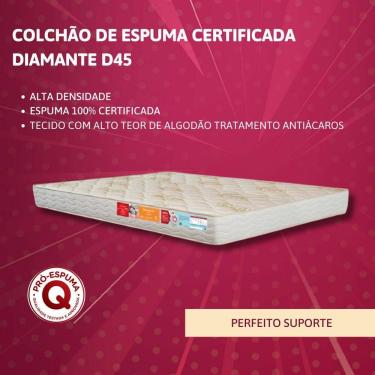 Imagem de Colchão de Espuma Queen Orthocrin Diamante D45  158x198x20 Espuma Certificada