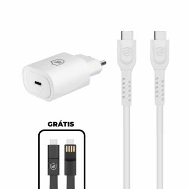 Imagem de Kit Carregador Turbo Tipo C + Cabo Dual Shock Tipo C / Tipo C + Cabo 3 em 1 - Gshield